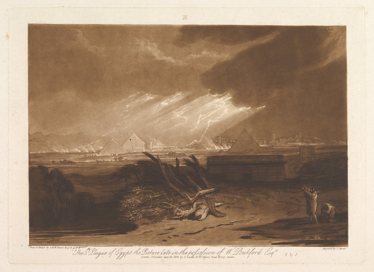 Die fünfte Plage Ägyptens, Liber Studiorum, Teil III, Platte 16, 10. Juni 1808 von Joseph Mallord William Turner