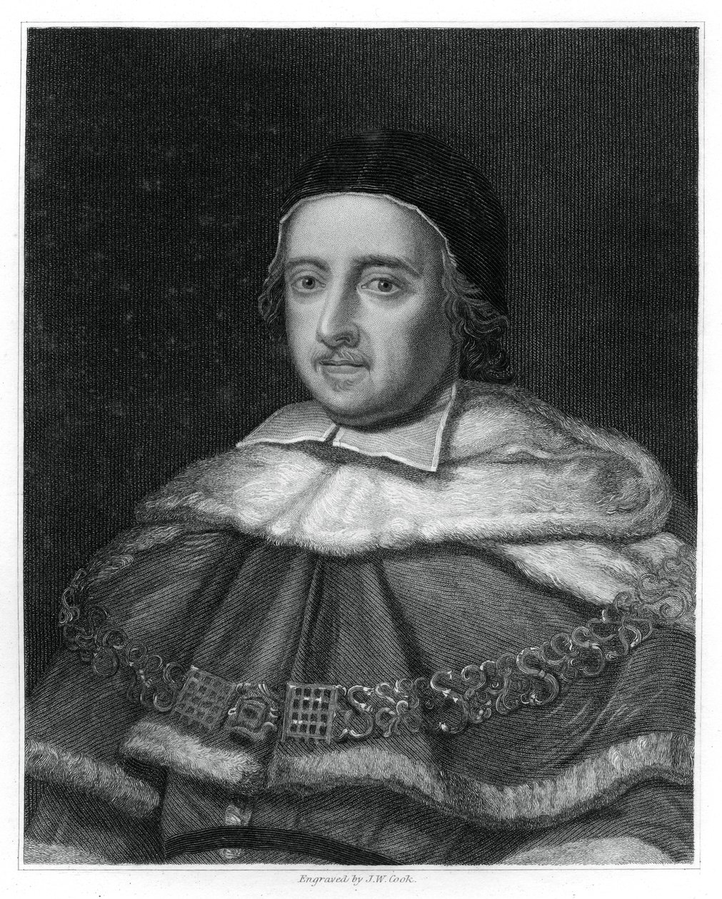 Sir Matthew Hale, Lord Chief Justice von England, 1834 von J.W. Cook
