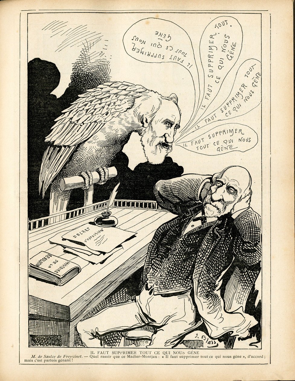 Le Triboulet, Satirique en N & B von J. (1847 1892) Blass