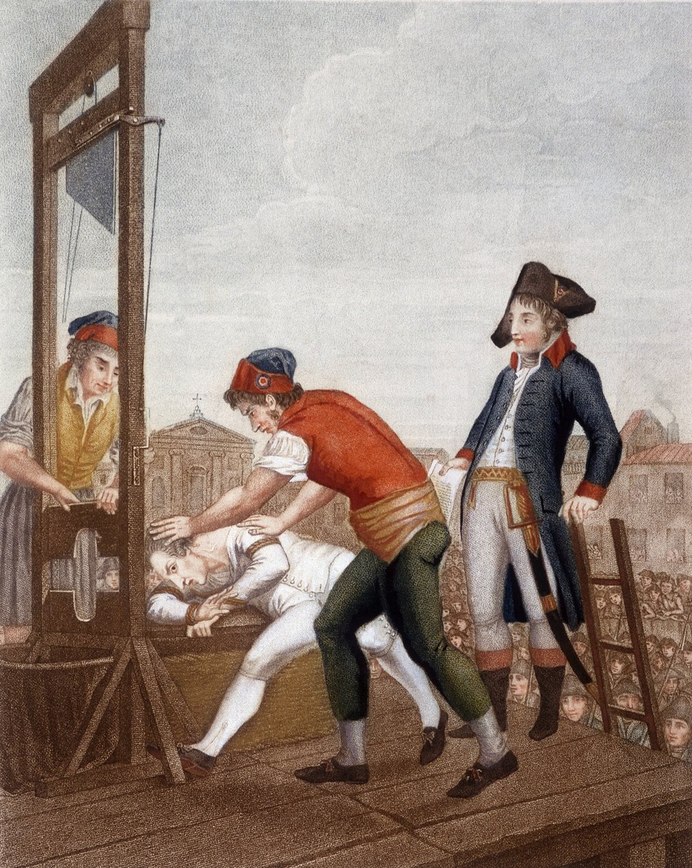 Maximilien Marie Isidore de Robespierre an der Guillotine von J. (after) Beys