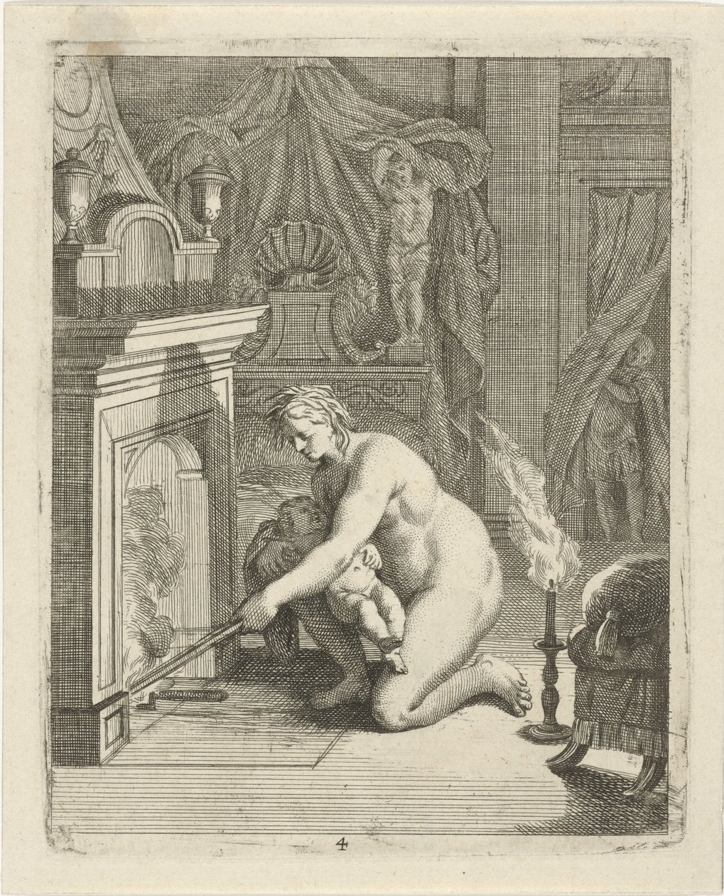 Thetis taucht Achilles ins Feuer von J. Alexander Janssens