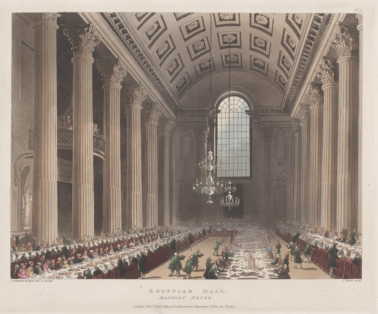 Ägyptische Halle, Mansion House, 1. Januar 1809 von J. Bluck