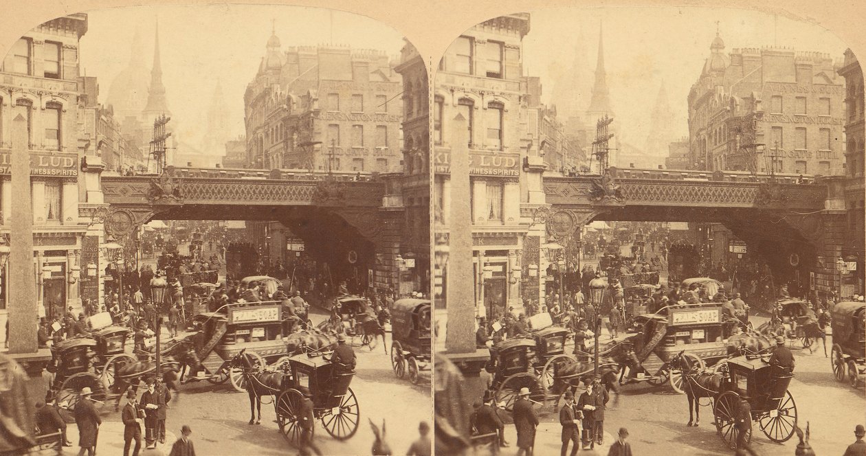 Gruppe von 4 Stereographien von Ludgate Hill, London, England von J F Jarvis