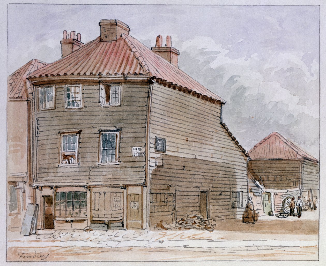 Ansicht eines alten Hauses in der High Street, Lambeth von J. Findley