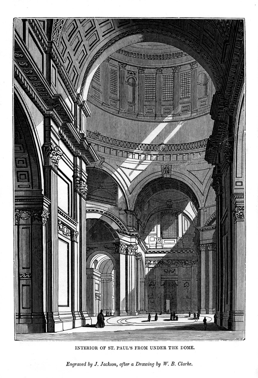 Innenansicht von St. Pauls unter der Kuppel, 1843 von J. Jackson
