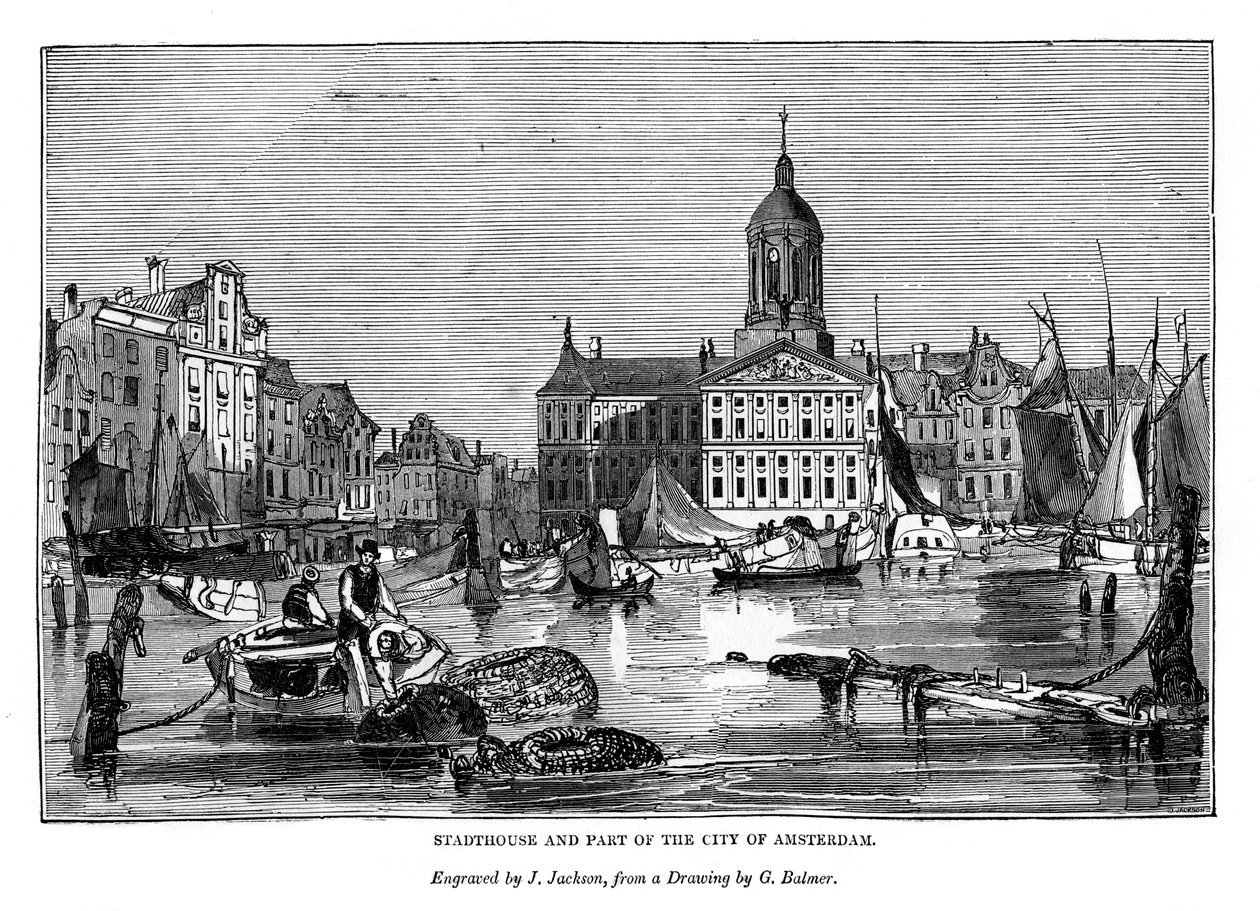 Stadthaus und Teil der Stadt Amsterdam, 1843 von J. Jackson