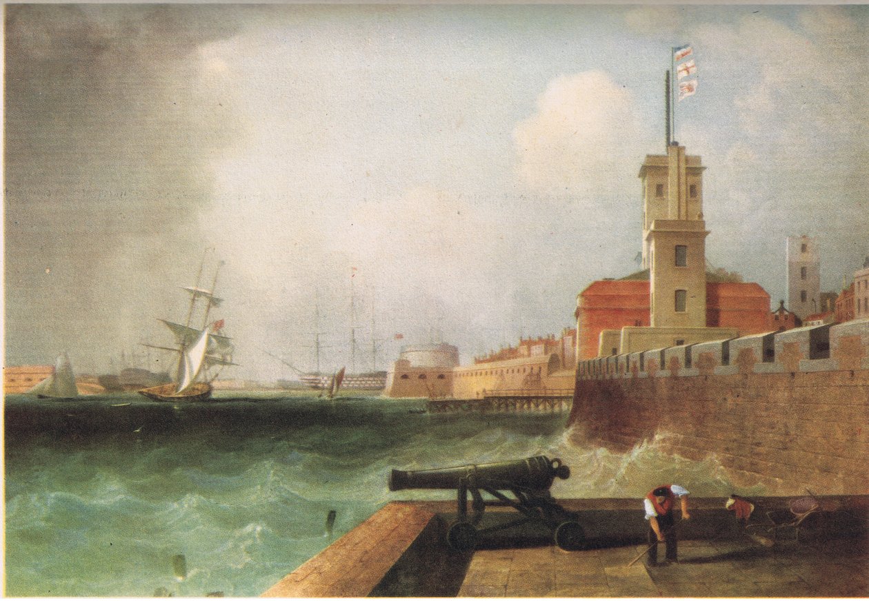 Eingang zum Hafen von Portsmouth, 1846 von J. Lynn