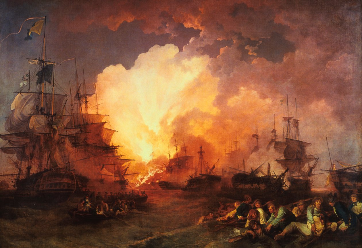 Die Schlacht am Nil, August 1798, 1800 von J Philippe de Loutherbough