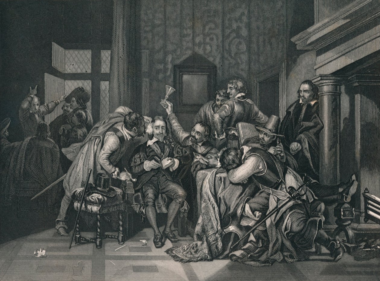Karl I. im Wachraum, 1649, Mitte des 19. Jahrhunderts von J. Rogers