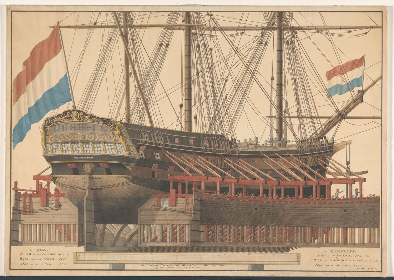 Das Schiff Zoutman auf Kamelen von J. Vos (signed by artist)
