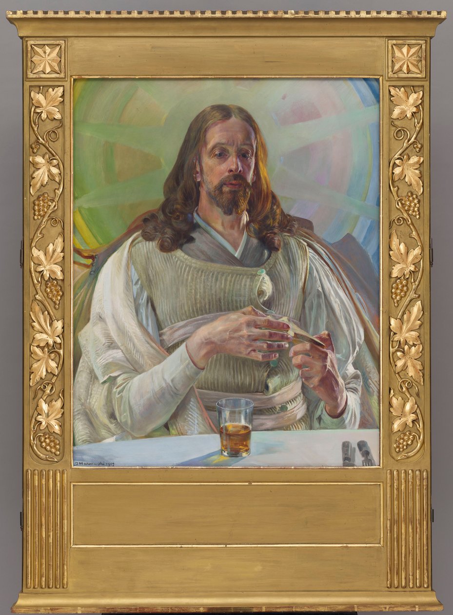 Christus in Emmaus - Mittelteil des Triptychons von Jacek Malczewski