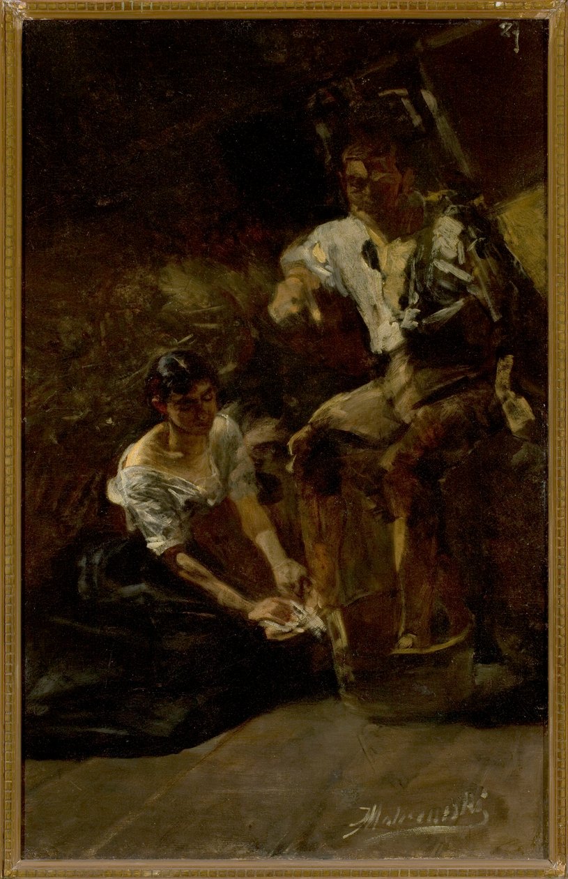 Fußwaschung (Sibirische Szene) von Jacek Malczewski