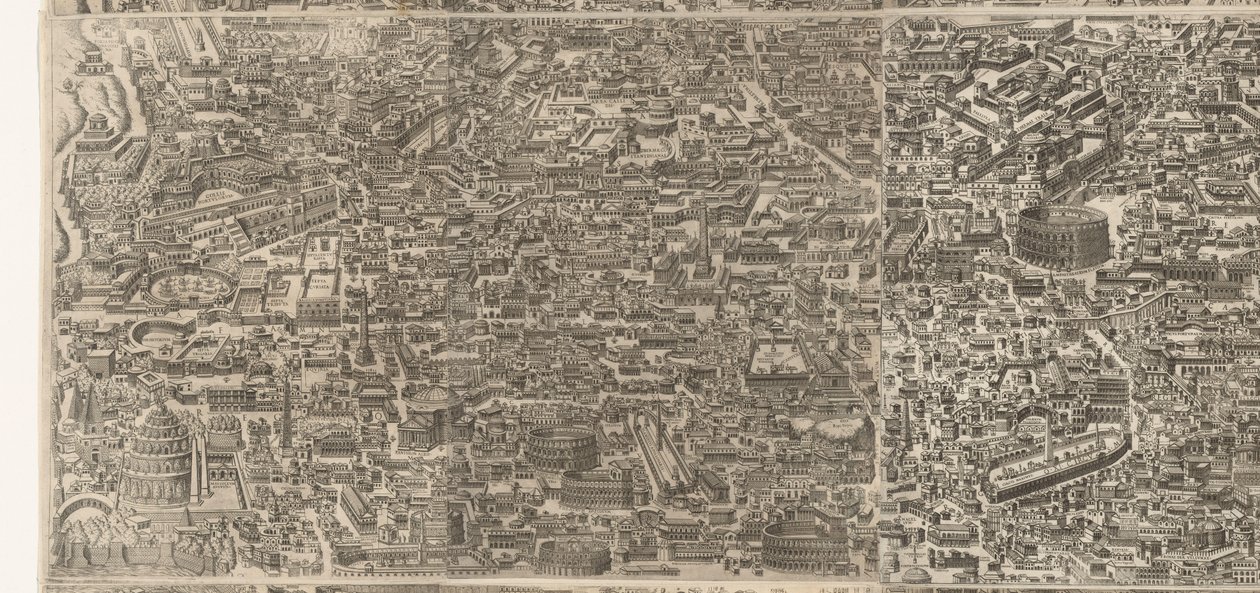 Stadtplan von Rom zur Zeit des Kaisers Augustus (mittleres Blatt) von Jacob Bos