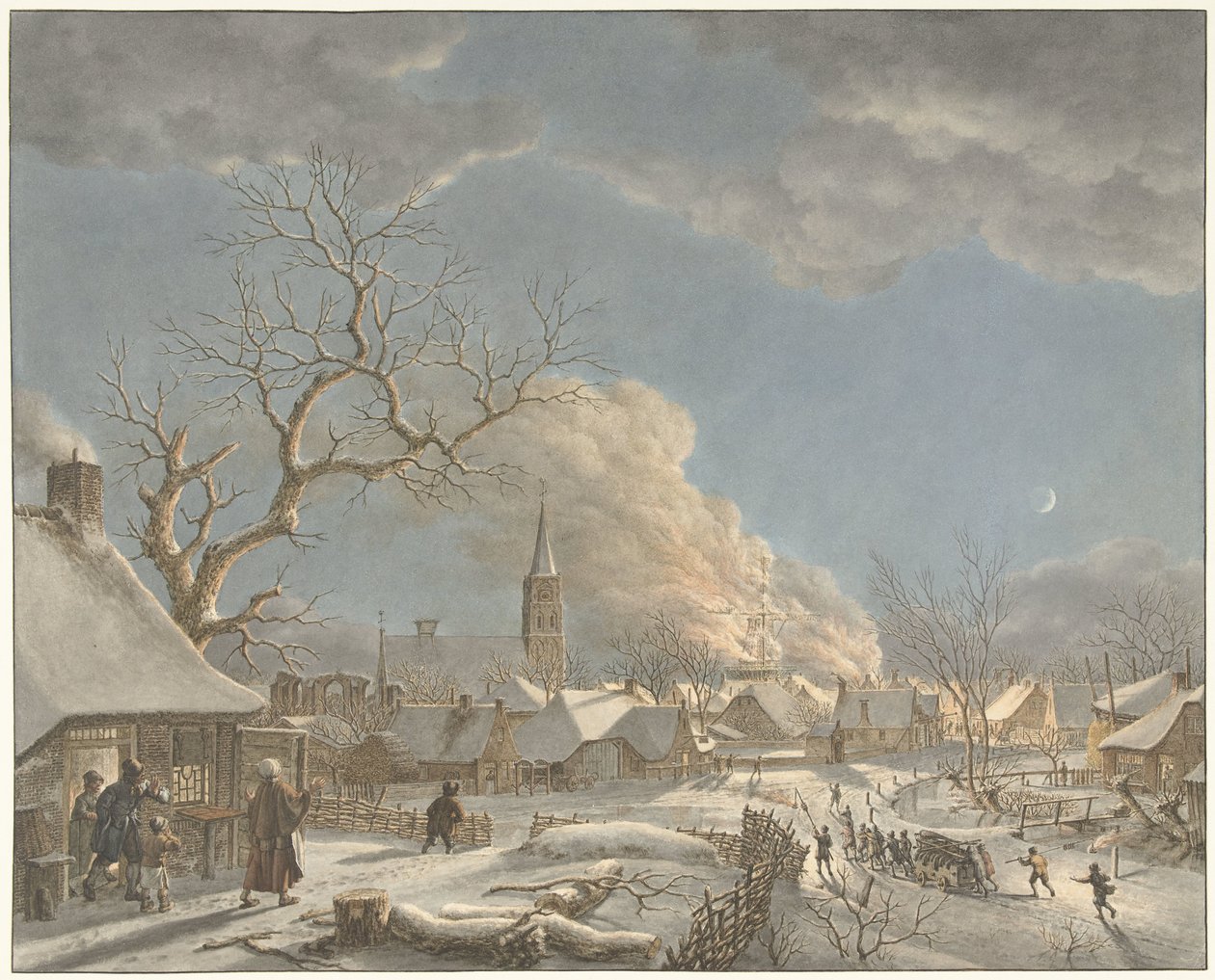 Winter, Nacht und Feuer (Die vier Jahreszeiten, Tageszeiten und Elemente) von Jacob  Cats