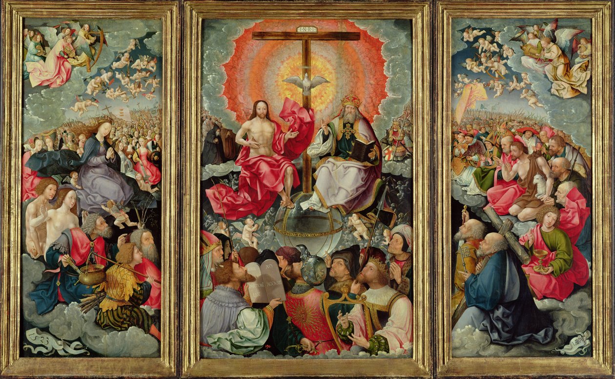 Triptychon mit Anbetung der Dreifaltigkeit, 1523 von Jacob Cornelisz van Oostsanen