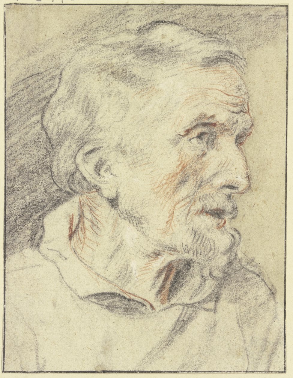 Brustbild eines alten Mannes im Profil nach rechts von Jacob Jordaens