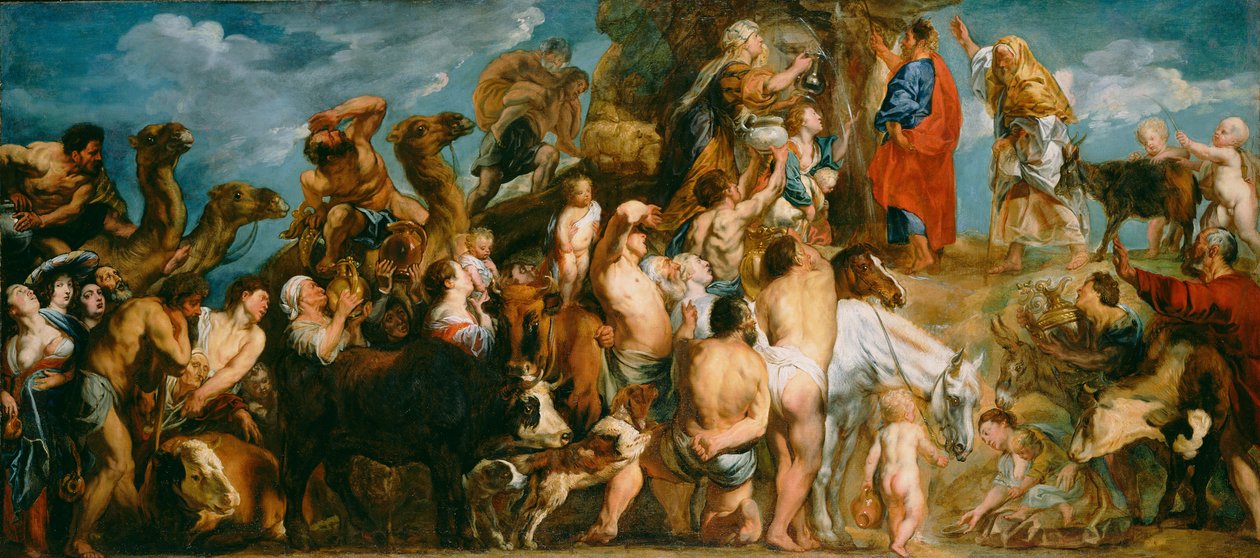 Moses schlägt Wasser aus dem Felsen von Jacob Jordaens