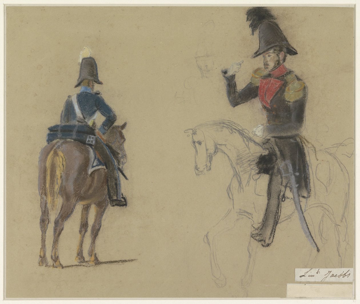 Porträt von Leutnant Jacobs, zu Pferd von Jacob Joseph Eeckhout