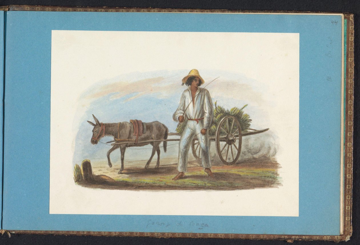 Mann mit Karren voller Bananen von Jacob Marius Adriaan Martini van Geffen