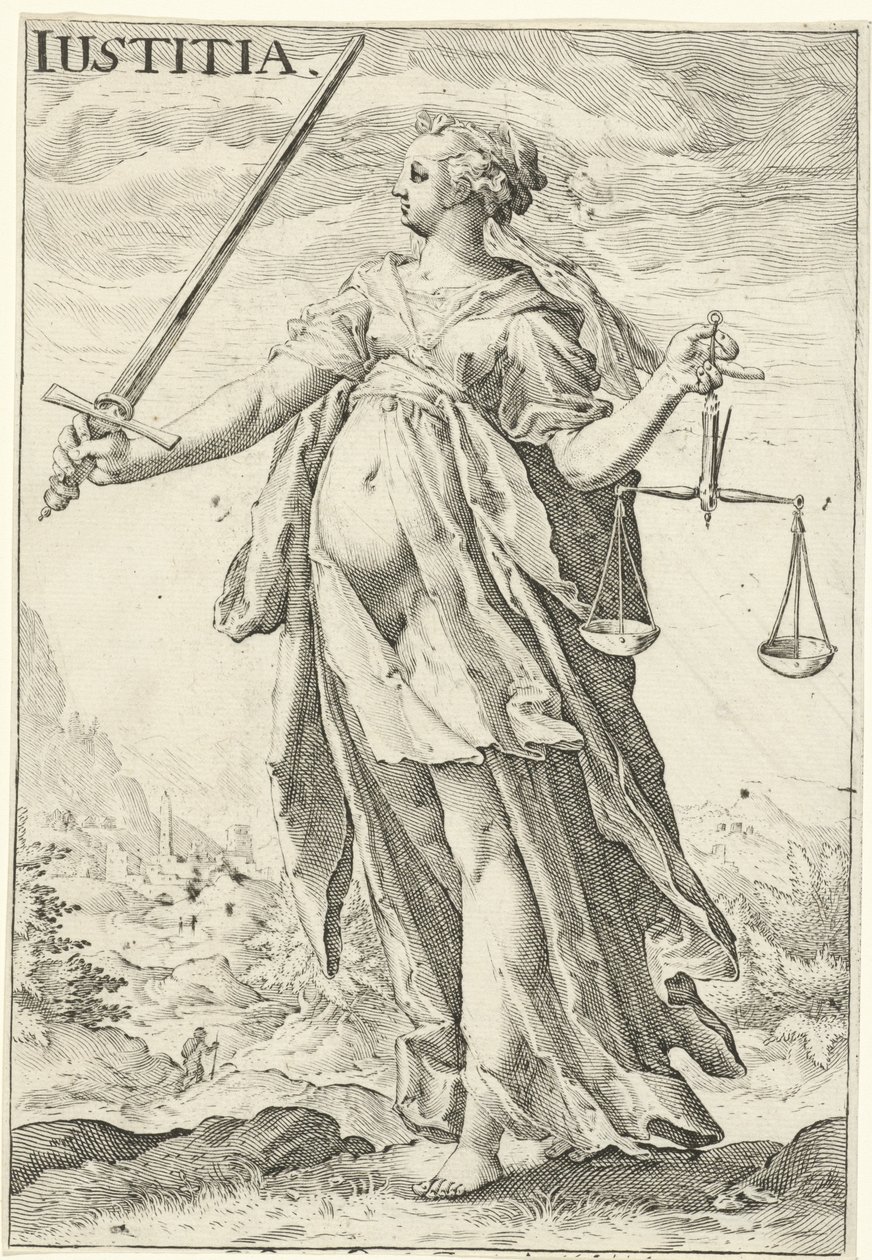 Gerechtigkeit (Justitia) von Jacob Matham (attributed to)