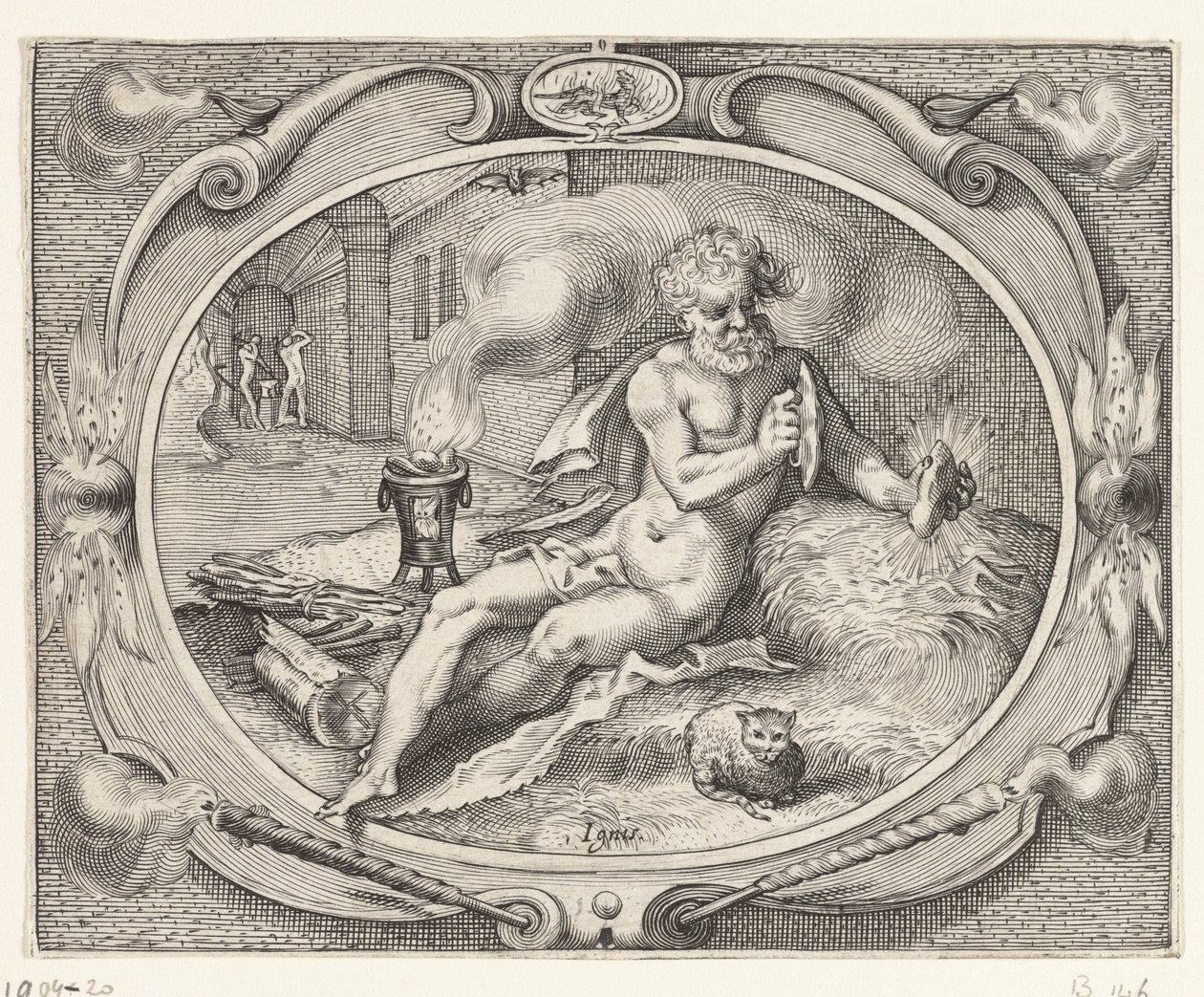 Feuer (Ignis) von Jacob Matham (workshop of)