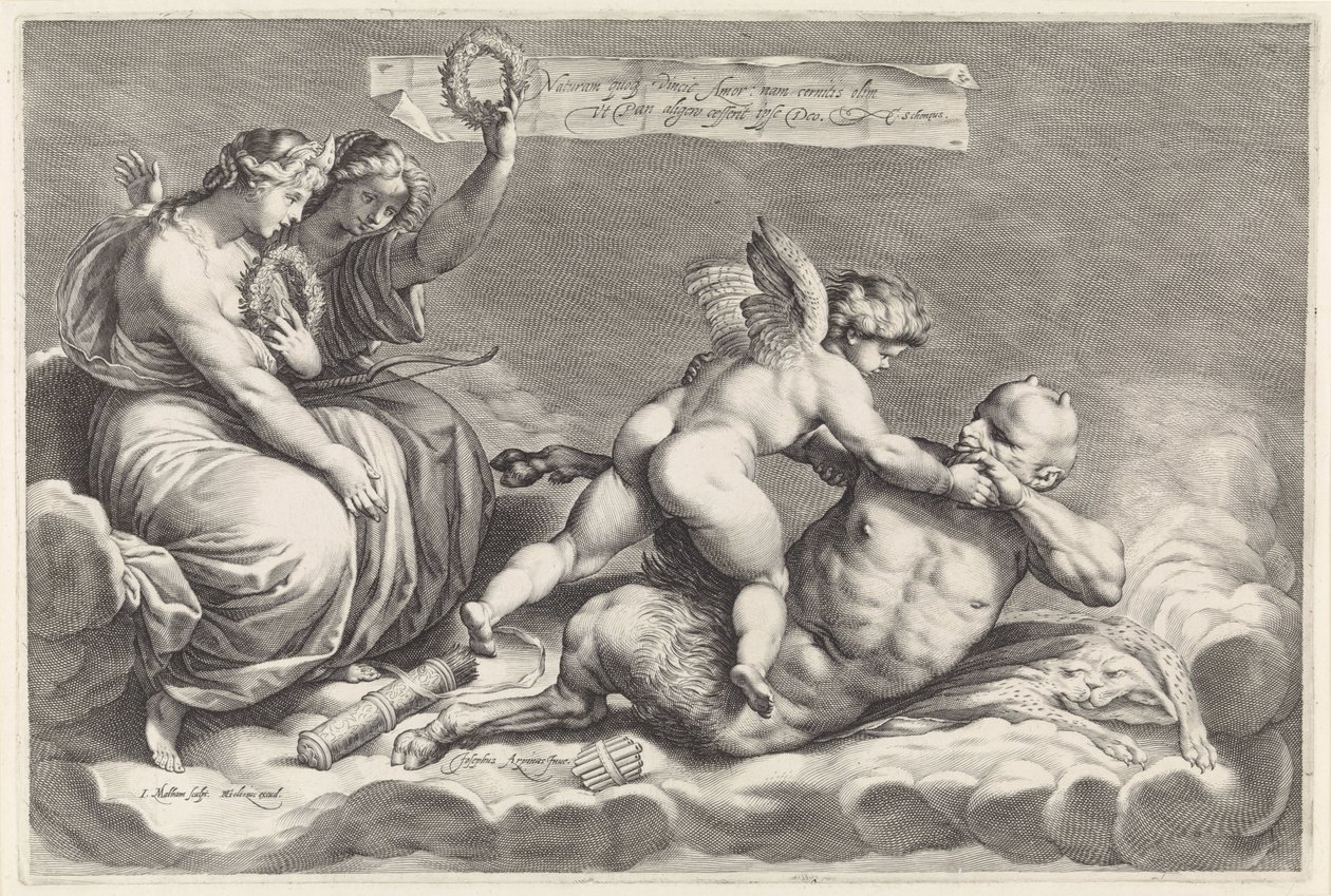 Amor besiegt Pan von Jacob Matham
