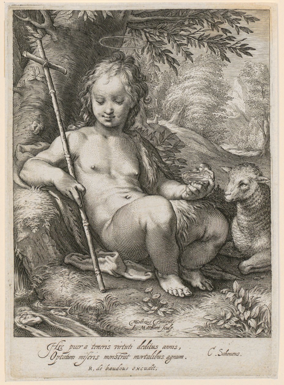 Johannes der Täufer als Kind von Jacob Matham