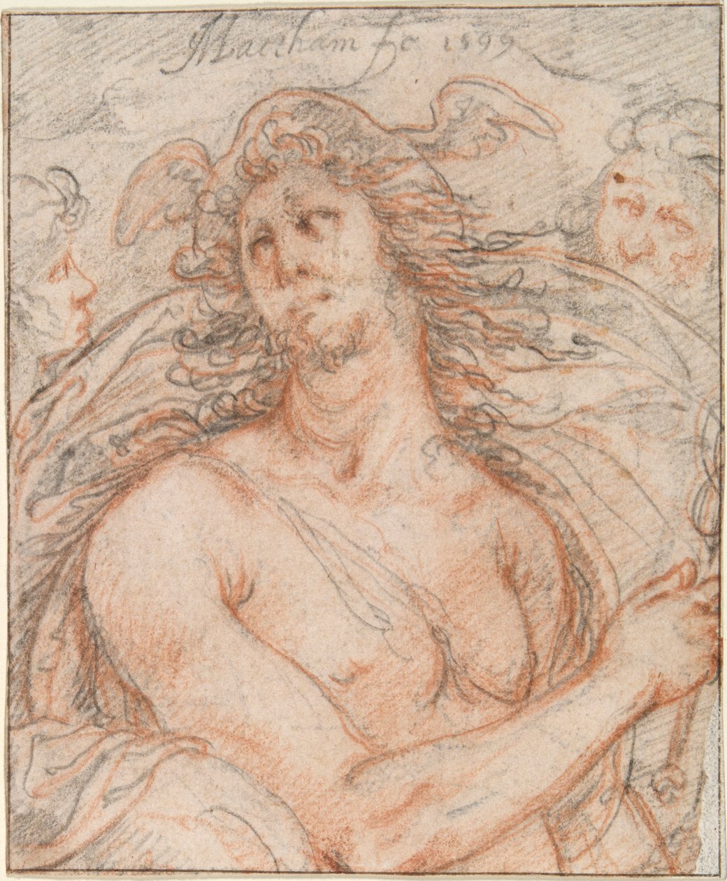 Merkur mit Köpfen eines alten und eines jungen Mannes von Jacob Matham
