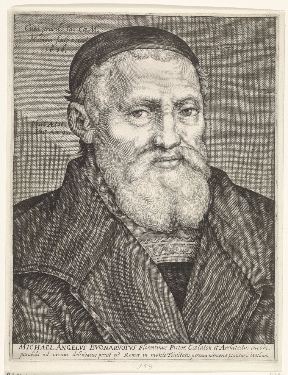 Porträt von Michelangelo von Jacob Matham