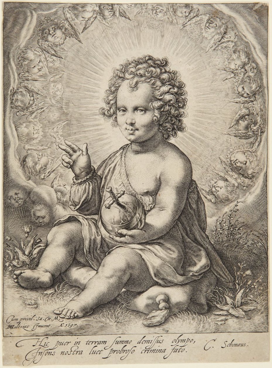 Das Christuskind als Salvator Mundi von Jacob Matham