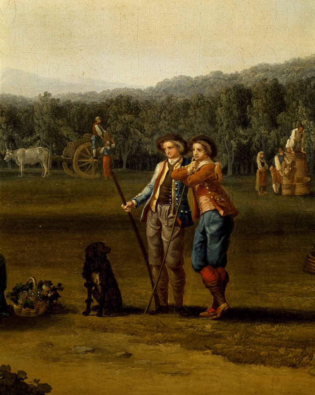Ernte in Carditello, Detail von Jacob Philippe Hackert