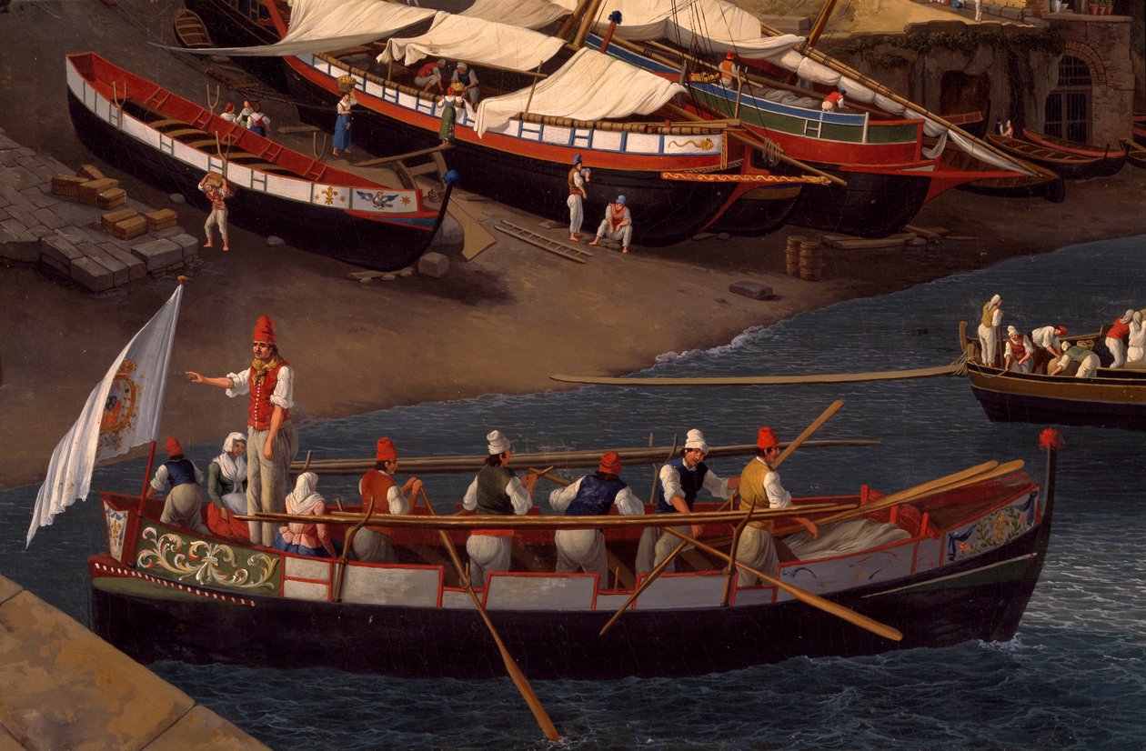Blick auf die kleine Marina in Sorrent von Jacob Philippe Hackert
