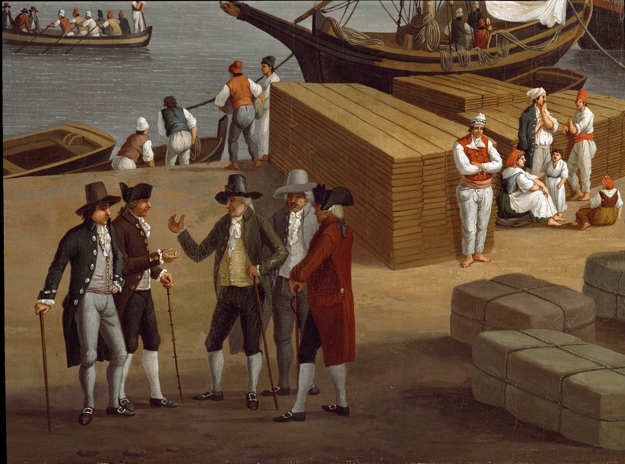 Ansicht des Hafens von Messina in Sizilien (Detail) von Jacob Philippe Hackert