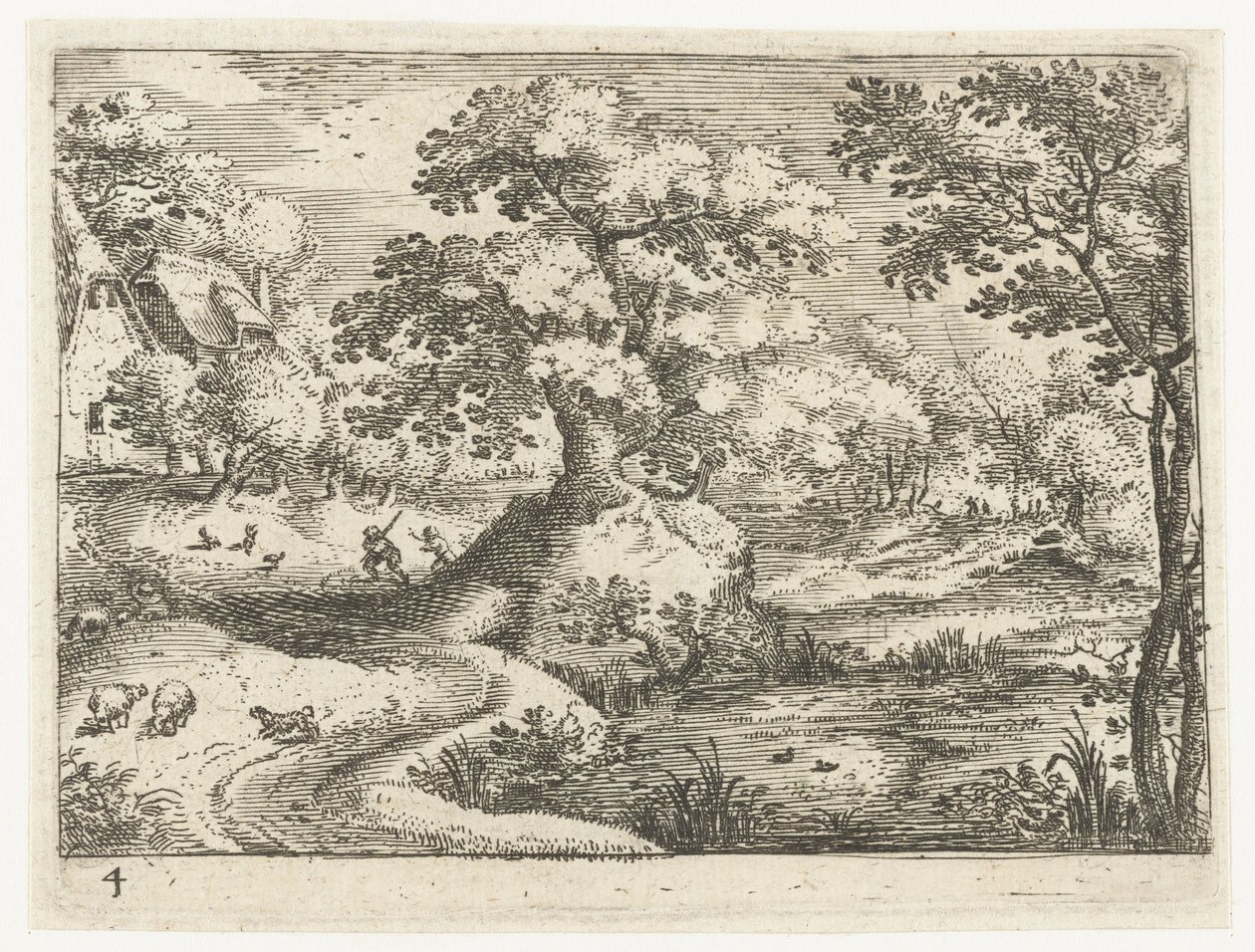 Landschaft mit Reisenden in der Nähe von Häusern von Jacob Savery (I)