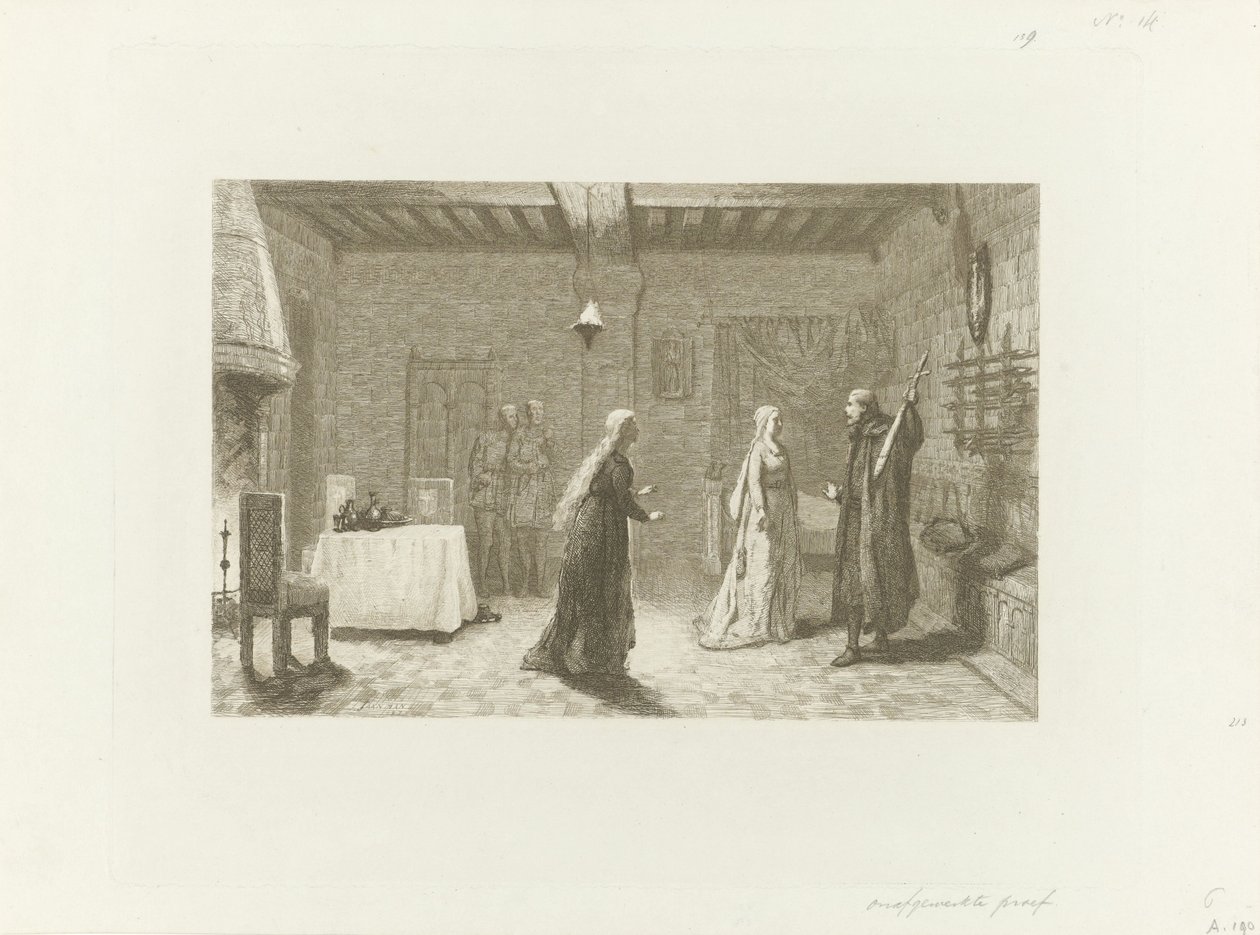 Figuren in einem Innenraum eines Schlosses von Jacob Taanman