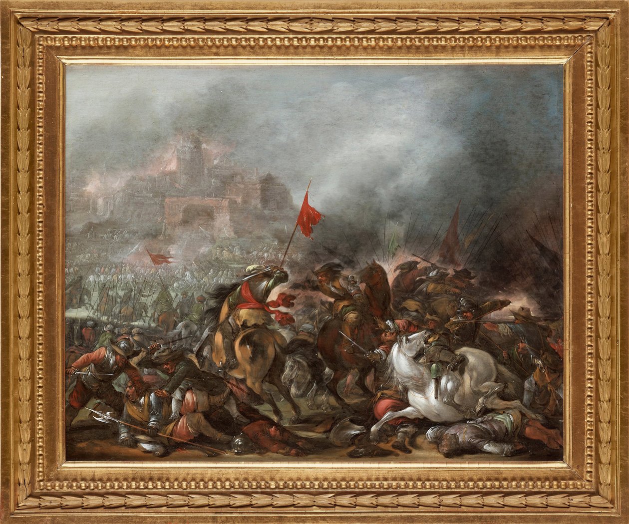 Schlacht zwischen Türken und Christen bei der Eroberung von Konstantinopel durch die osmanische Armee im Jahr 1453 von Jacob Weyer