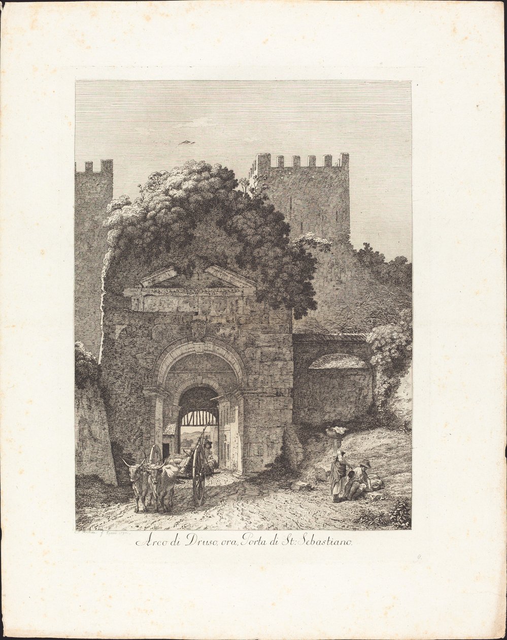 Arco di Druso, jetzt Porta di San Sebastiano von Jacob Wilhelm Mechau