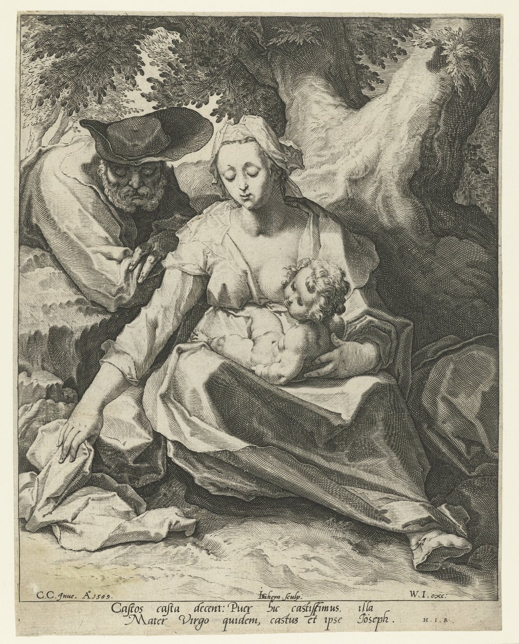 Ruhe auf der Flucht nach Ägypten von Jacob de Gheyn (II)
