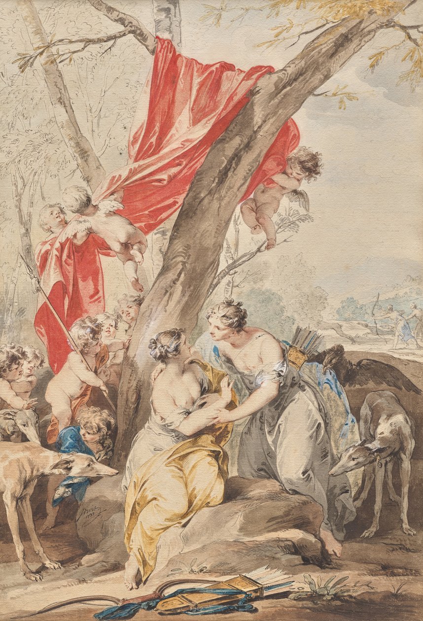 Jupiter (in der Gestalt von Diana) und Callisto von Jacob de Wit