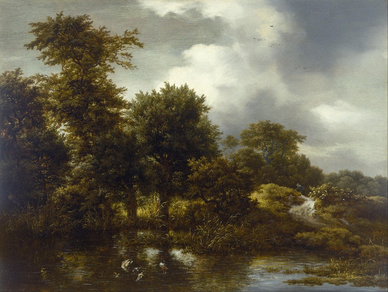 Waldlandschaft mit Teich von Jacob van Ruisdael