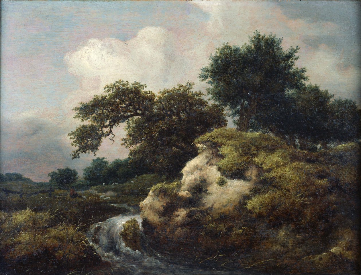 Landschaft mit Düne und kleinem Wasserfall von Jacob van Ruisdael