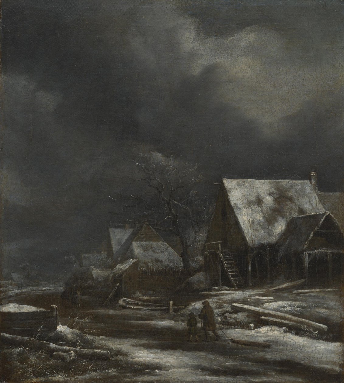 Winterliches Dorf von Jacob van Ruisdael