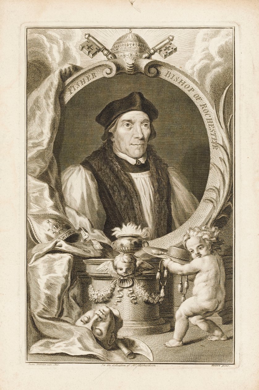 John Fisher, Bischof von Rochester, ca. 1760 (Gravur) von Jacobus Houbraken