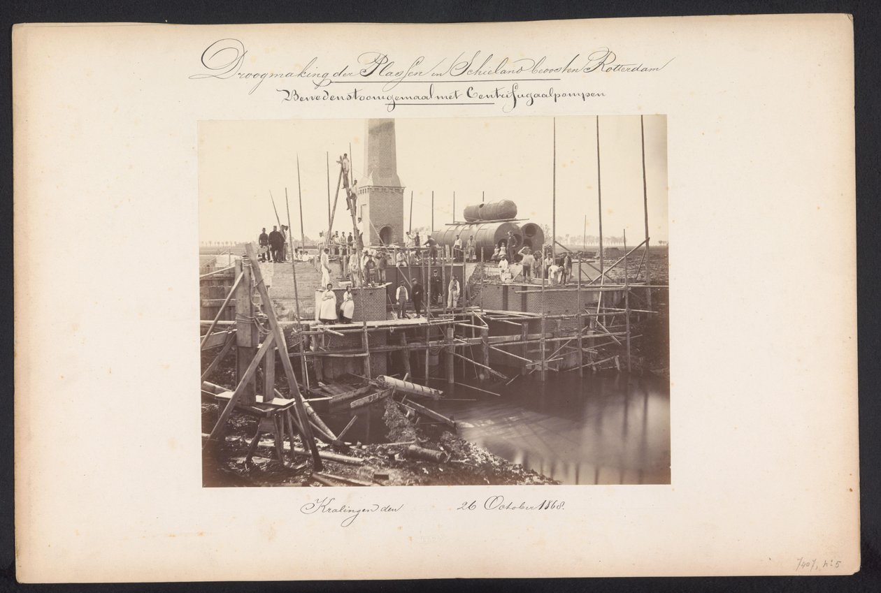 Unteres Pumpwerk mit Zentrifugalpumpen, Kralingen den 26. Oktober 1868 von Jacobus van Gorkom jr.