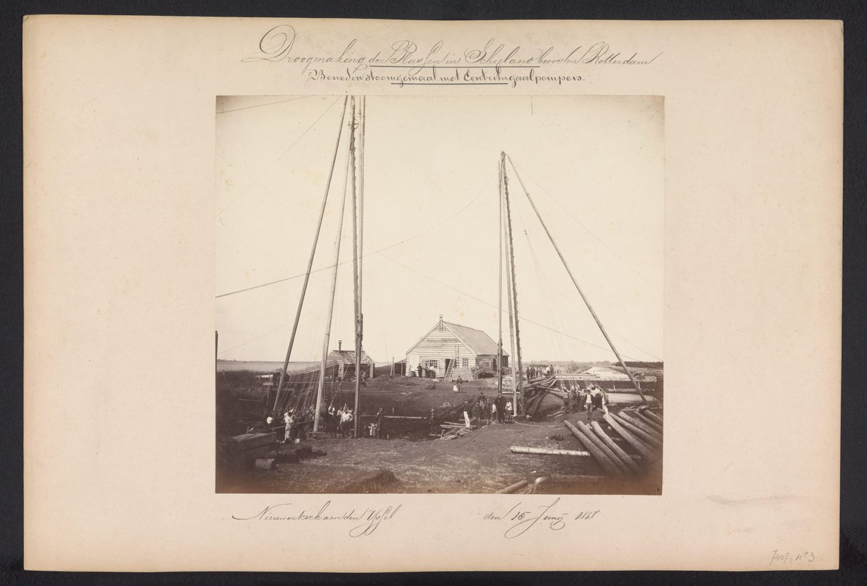 Unteres Pumpwerk mit Zentrifugalpumpen / Nieuwerkerk aan den IJssel den 15. Juni 1868 von Jacobus van Gorkom jr.