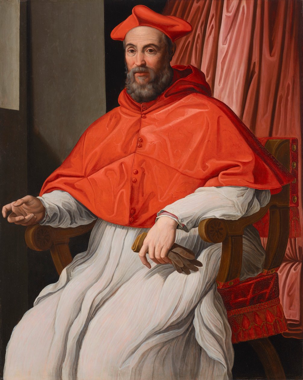 Porträt von Niccolo Gaddi (1537-1591), in Kardinalsroben, mit Handschuhen von Jacopino del Conte