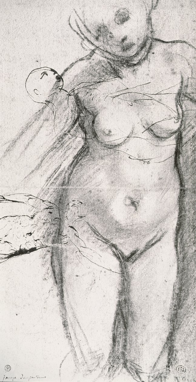 Studie einer nackten Frau in Kniehöhe von Jacopo Pontormo