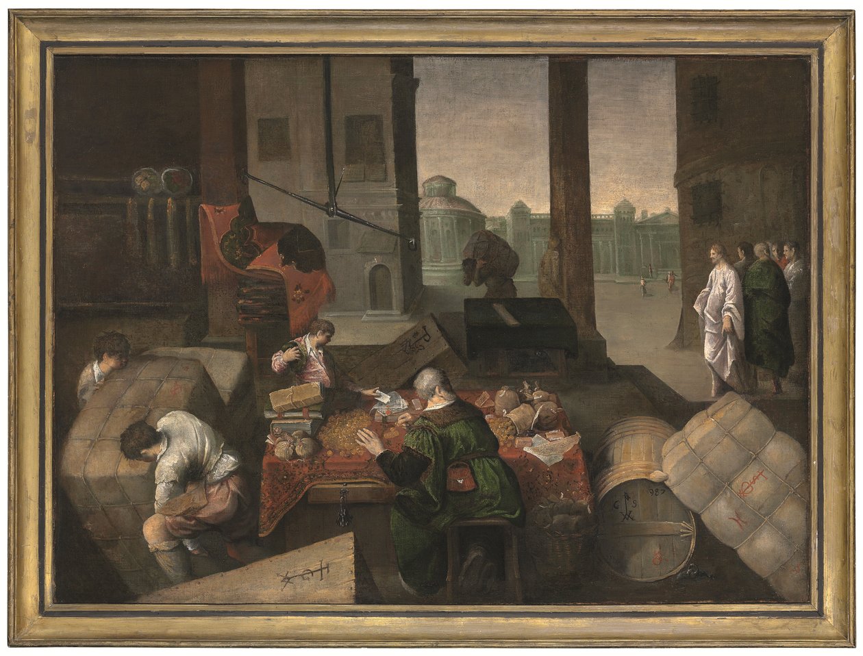 Die Berufung des heiligen Matthäus von Jacopo (1510 92) (circle) Bassano