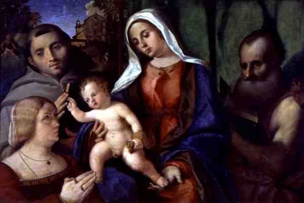 Sacra Conversazione mit einem Stifter von Jacopo (c.1480 1528) Palma