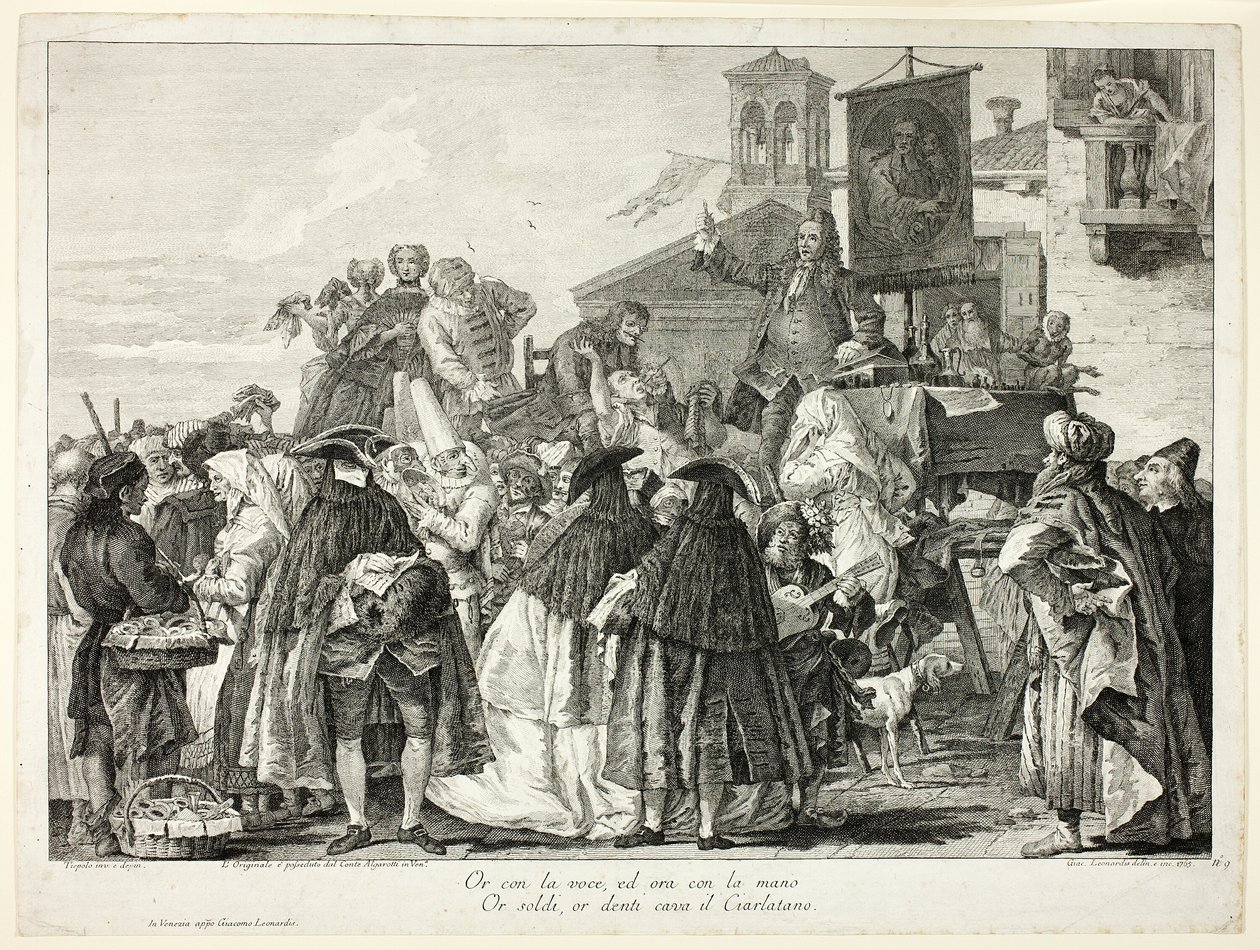 Der Zahnzieher, Platte neun aus Auswahl von Bildern aus venezianischen Sammlungen von Jacopo Leonardis